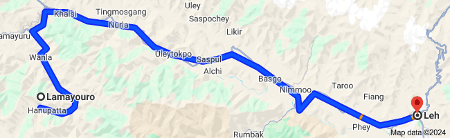 srinagar to ladakh distance