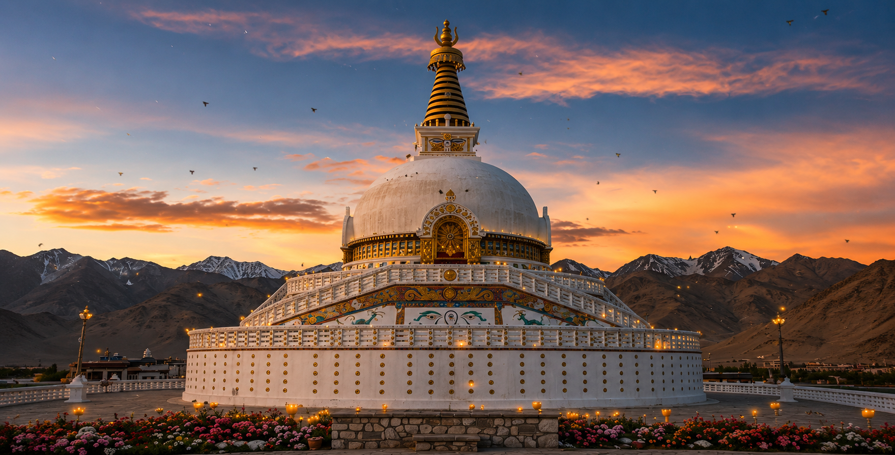 Shanti Stupa Sunrise