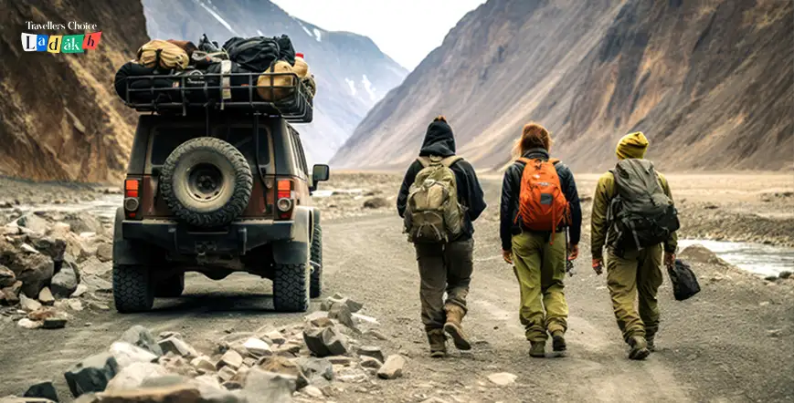 Sustainable tourism in India in Ladakh mountains.
