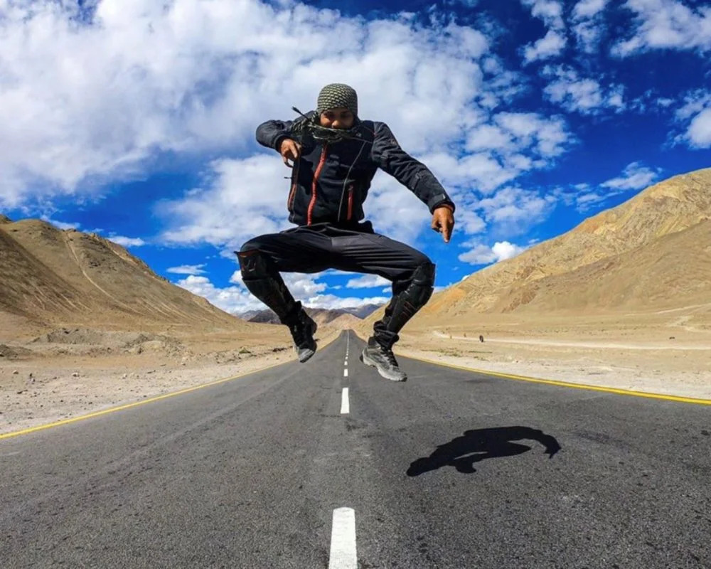 Magnetic Hill in Ladakh surrounded by dramatic mountain landscapes